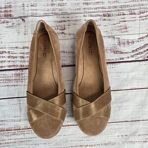 Vionic Shoes Womens Size 8 Wide Suede Spark Maria Ballet Flat Comfort Loafer